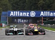 Гран При Бельгии 2011г воскресенье гонка Red Bull Racing Себастьян Феттель и Mercedes GP Petronas F1 Team Нико Росберг 