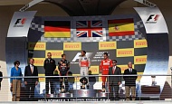 Гран При США  2012 г. Воскресенье 18 ноября гонка Себастьян Феттель Red Bull Racing, Льюис Хэмилтон Vodafone McLaren Mercedes и Фернандо Алонсо Scuderia Ferrari