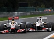 Гран При Бельгии 2011г воскресенье гонка Vodafone McLaren Mercedes  Льюис Хэмилтон и Sauber F1 Team Камуи Кобаяси