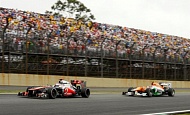 Гран При Бразилии  2012 г. Воскресенье 25 ноября гонка Дженсон Баттон Vodafone McLaren Mercedes и Льюис Хэмилтон Vodafone McLaren Mercedes
