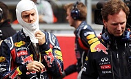 Гран При Бельгии 2011г воскресенье гонка Red Bull Racing Себастьян Феттель победитель гонки и Кристиан Хорнер