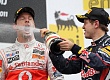 Гран-при Венгрии 2011г Воскресенье  Себастьян Феттель Red Bull Racing и Дженсон Баттон Vodafone McLaren Mercedes победители гонки 