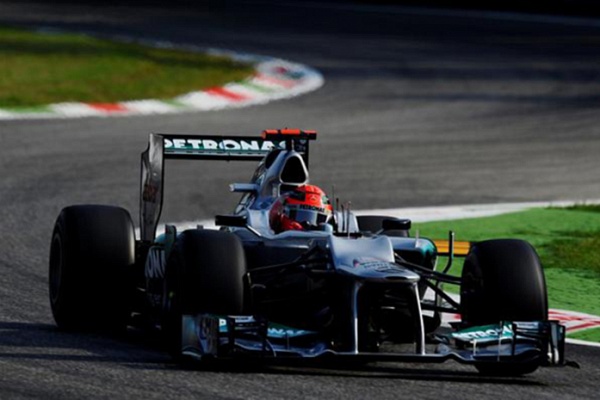 Гран При Италии 2012 г. Пятница 7 сентября вторая практика Михаэль Шумахер Mercedes AMG Petronas