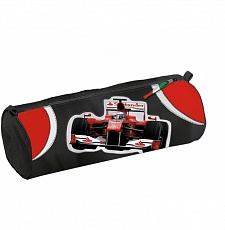 Пенал круглый чёрный, 22х10х8см, Ferrari