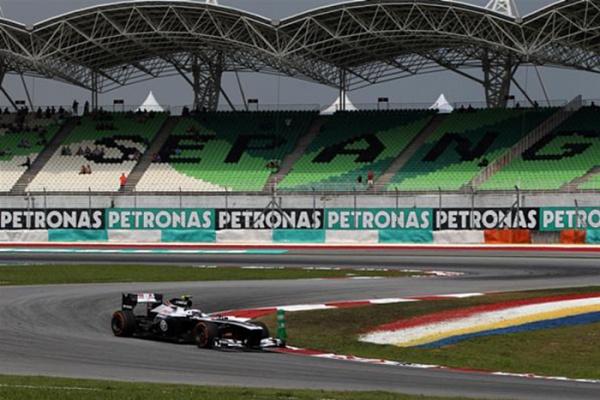 Гран При Малайзии 2013г. Пятница 22 марта вторая практика Вальттери Боттас Williams F1 Team