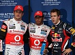 Гран При Кореи 2011г Суббота Себастьян Феттель Red Bull Racing , Льюис Хэмилтон и Дженсон Баттон Vodafone McLaren Mercedes